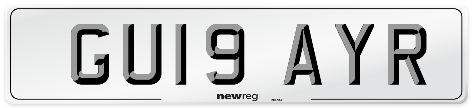 GU19 AYR Number Plate from New Reg